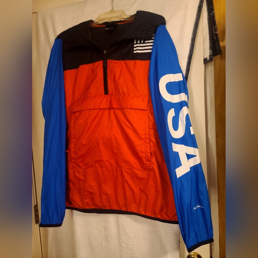 The North Face Red/Blue/Black USA Colorblock Windbreaker Pullover